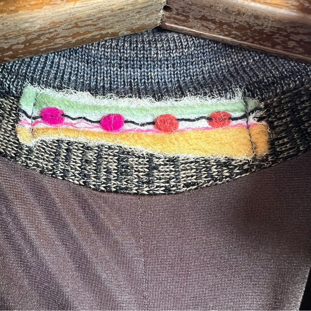 Vintage Women’s Colorful Winter Floral Geometric Cardigan Sweater Made in Japan - Picture 7 of 11